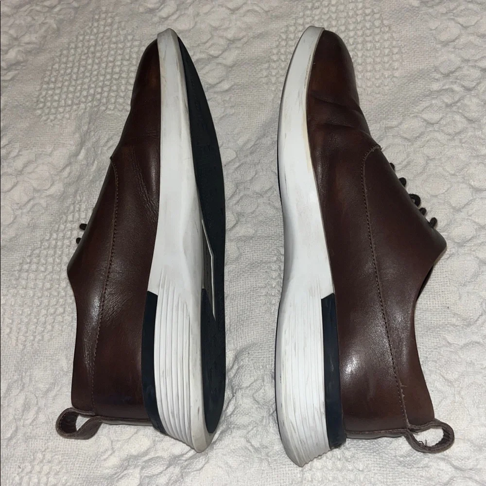 Wolf & Shepard Men’s Derby Leather Lace-Up Shoes Dress Sneakers Dark Brown 7.5
